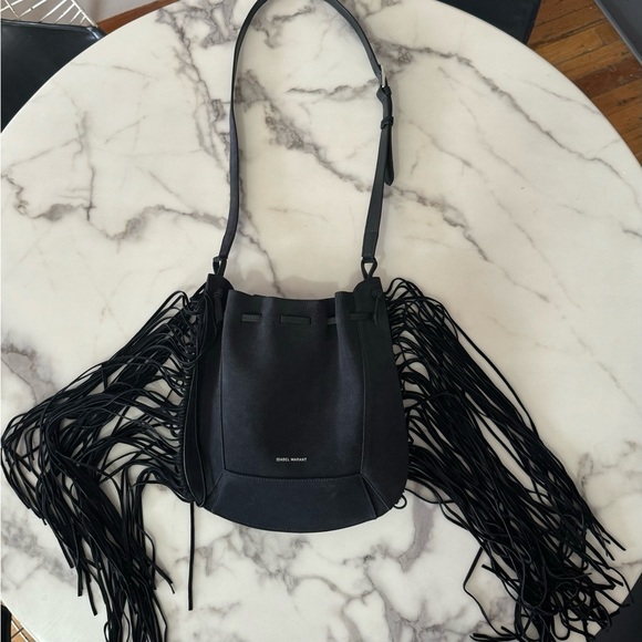 Isabel Marant Oskaf Fringe Purse - Black - Picture 3 of 12